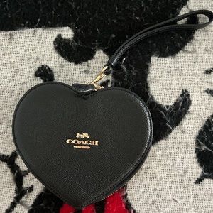 Coach black heart Wristlet.